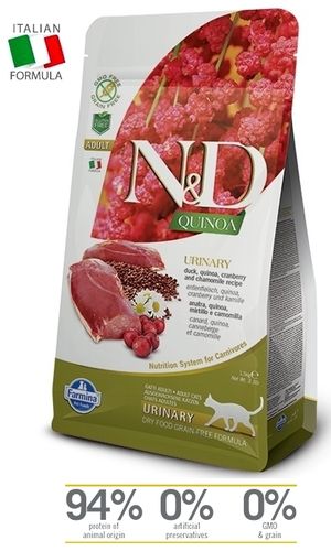 N&D Cat Ad. Urinary, Duck-Quinoa-Cranb. (ankkaa) viljaton kissan täysravinto